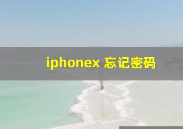 iphonex 忘记密码